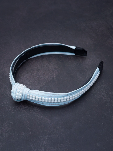 

Golden Peacock Blue Beaded Hairband