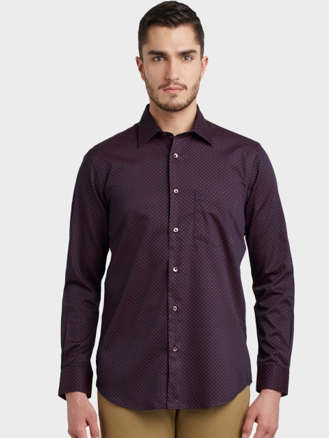 

ColorPlus Men Purple Tailored Fit Printed Casual Shirt