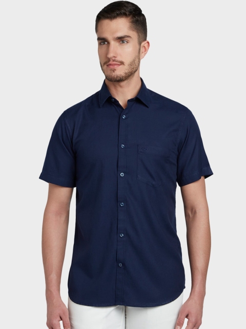 

ColorPlus Men Blue Tailored Fit Solid Casual Shirt