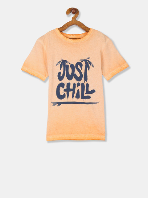 

The Childrens Place Boys Orange Printed Round Neck T-shirt
