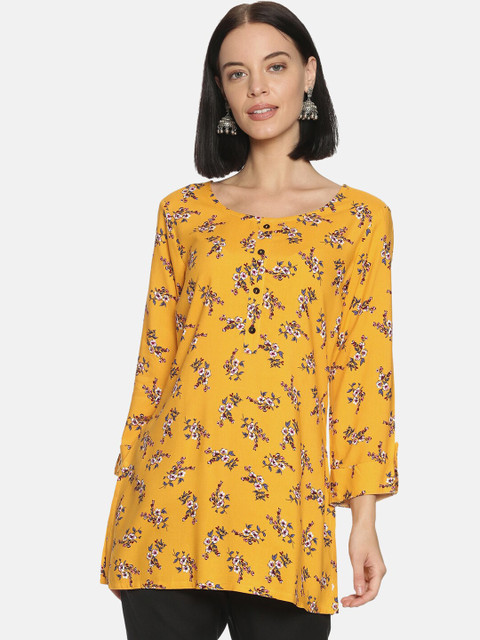 

Saffron Threads Women Yellow & White Printed Tunic