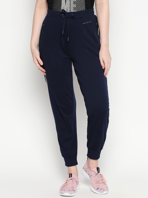 

Ajile by Pantaloons Women Navy Solid Straight-Fit Joggers, Navy blue