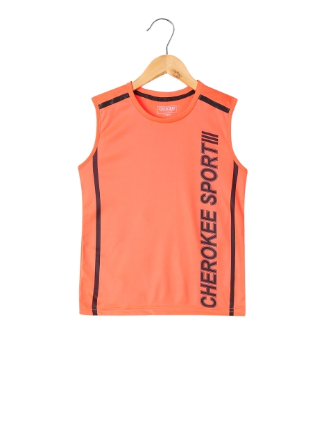 

Cherokee Boys Orange Printed Round Neck T-shirt