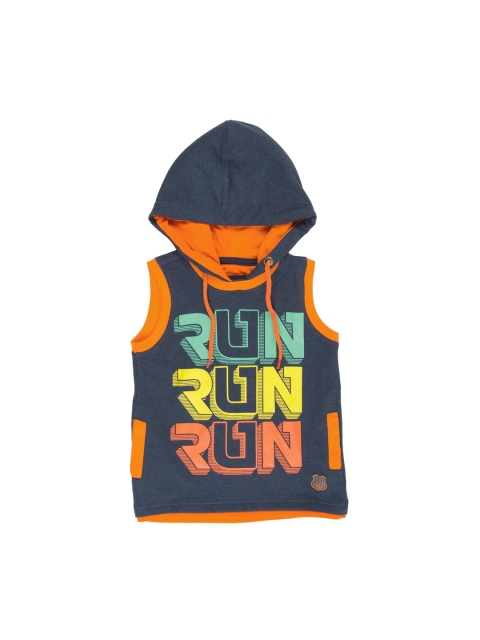 

Cherokee Boys Navy Blue Printed Hood T-shirt