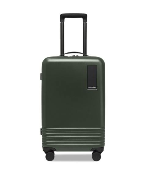 

MOKOBARA Unisex Green Textured Cabin Hard Sided Suitcase Trolley Bag