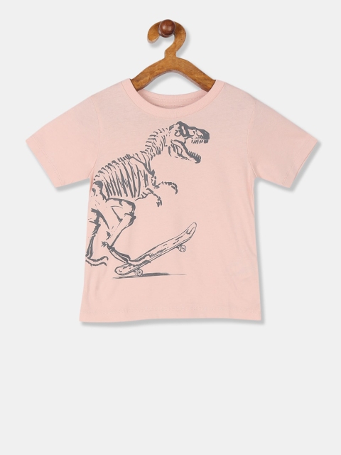 

The Childrens Place Boys Pink Printed Round Neck T-shirt