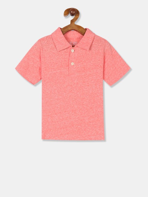 

The Childrens Place Boys Orange Solid Polo Collar T-shirt