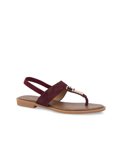 

Inc 5 Women Maroon Embellished T-Strap Flats