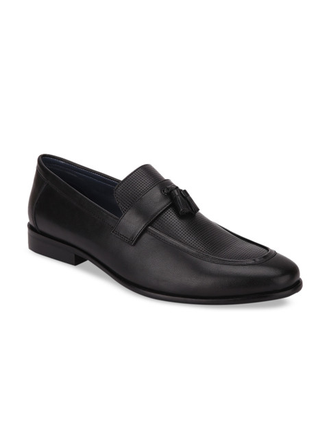 

LOUIS STITCH Men Black Italian Leather Mid-Top Handmade Loafers