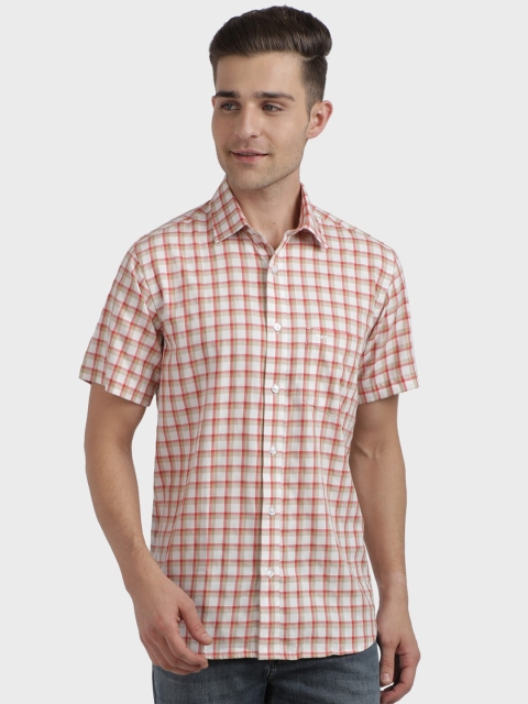 

ColorPlus Men Red Regular Fit Checked Casual Shirt