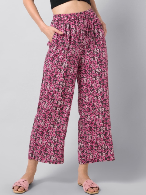 

FabAlley Women Pink Floral Printed Cotton Pyjamas