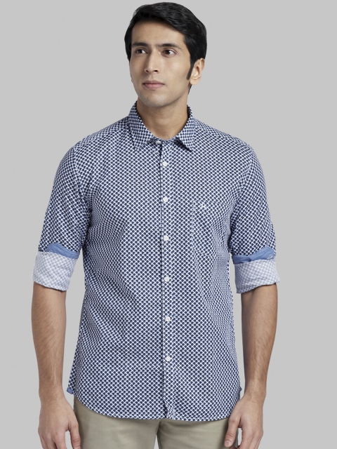 

Parx Men Blue Regular Fit Printed Casual Shirt
