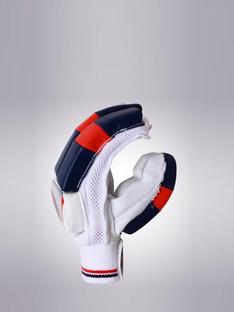 

FLX By Decathlon Kids White & Red Cricket Batting Gloves