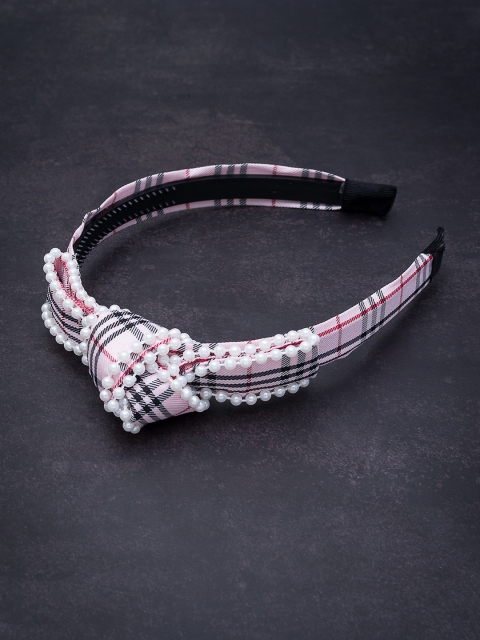 

Golden Peacock Pink Beaded Hairband