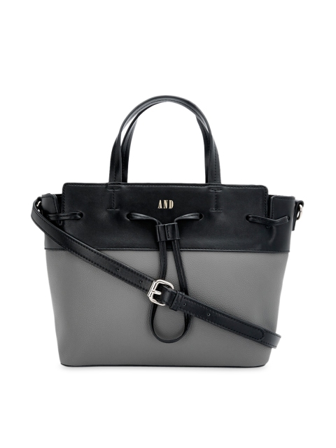 

AND Black & Grey Colourblocked Handheld Bag