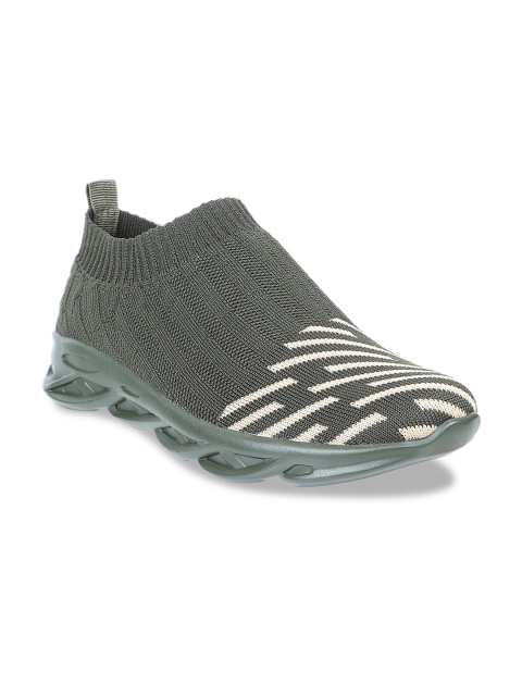 

STEPpings Women Olive Green Mesh Walking Shoes
