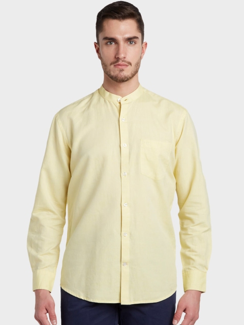 

ColorPlus Men Yellow Tailored Fit Solid Casual Shirt