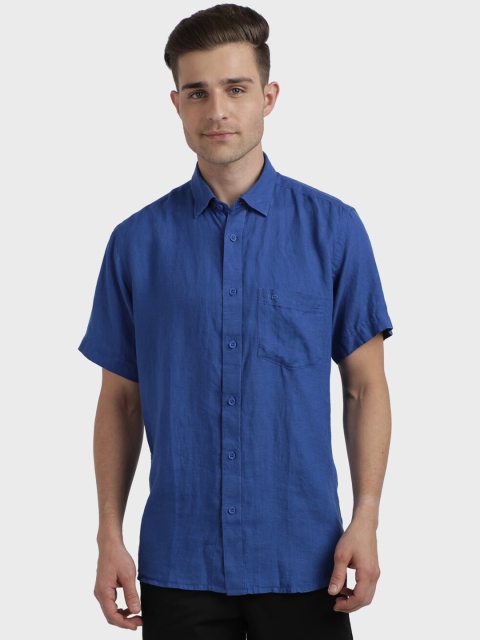 

ColorPlus Men Blue Regular Fit Solid Casual Shirt