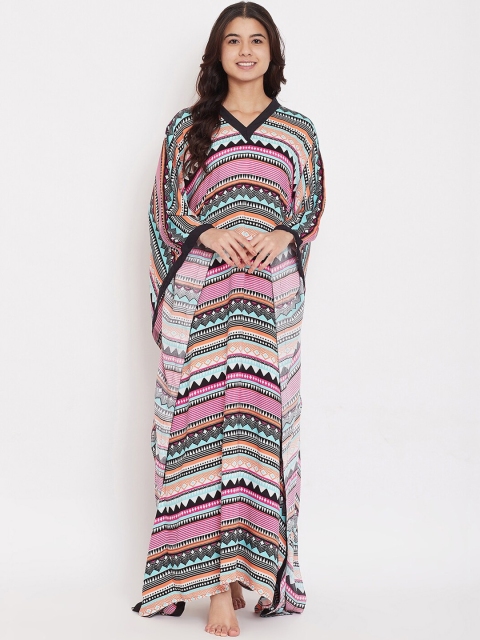 

The Kaftan Company Multicoloured Printed Kaftan Nightdress, Multi