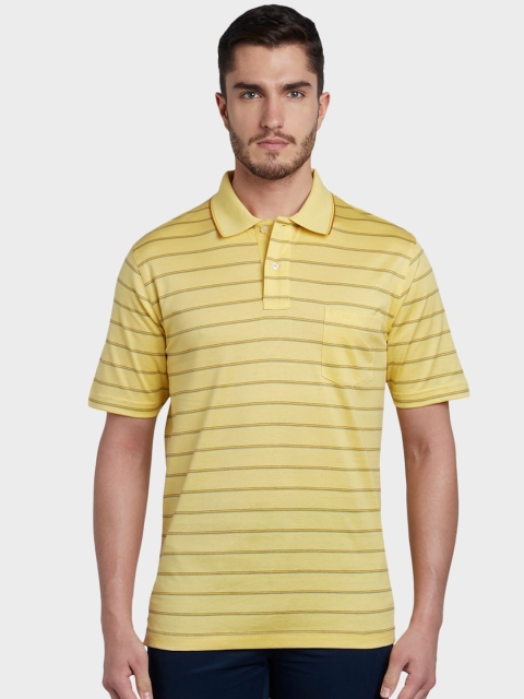 

ColorPlus Men Yellow Striped Polo Collar T-shirt