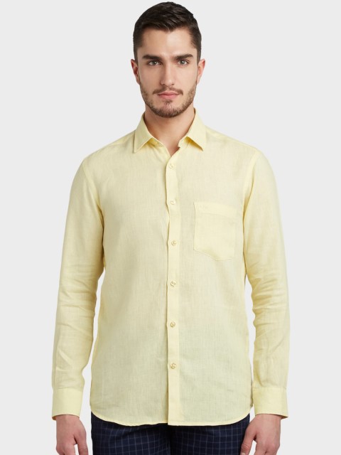 

ColorPlus Men Yellow Tailored Fit Solid Casual Shirt