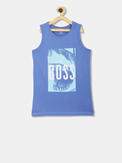 The Childrens Place Boys Blue Printed Round Neck T-shirt