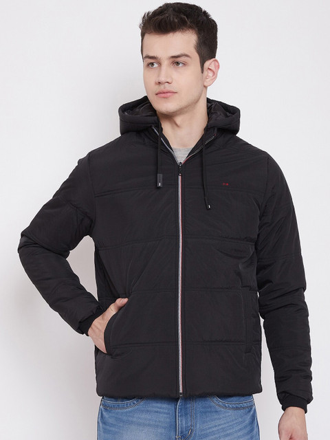

Okane Men Black Solid Padded Jacket