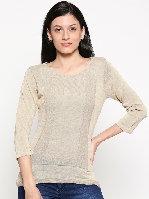 

Manola Women Beige Solid Fitted Top