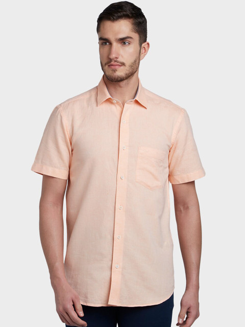 

ColorPlus Men Orange Tailored Fit Solid Casual Shirt