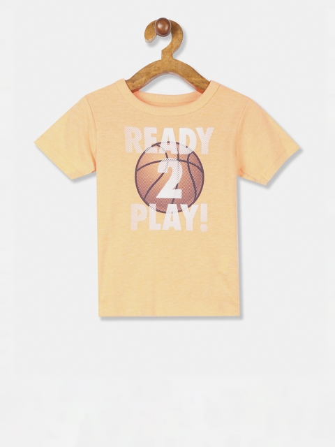 

The Childrens Place Boys Orange Printed Round Neck T-shirt