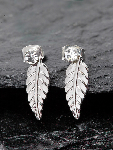 

Stoln Silver-Plated Handcrafted Leaf Shaped Studs