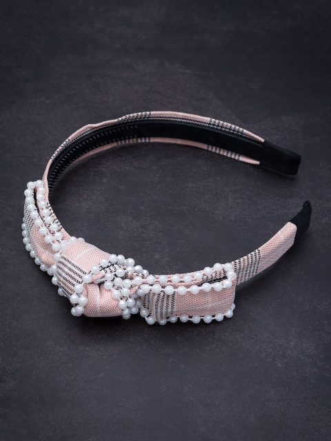 

Golden Peacock Pink Beaded Hairband
