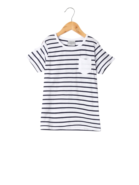 

Cherokee Girls White Striped V-Neck T-shirt