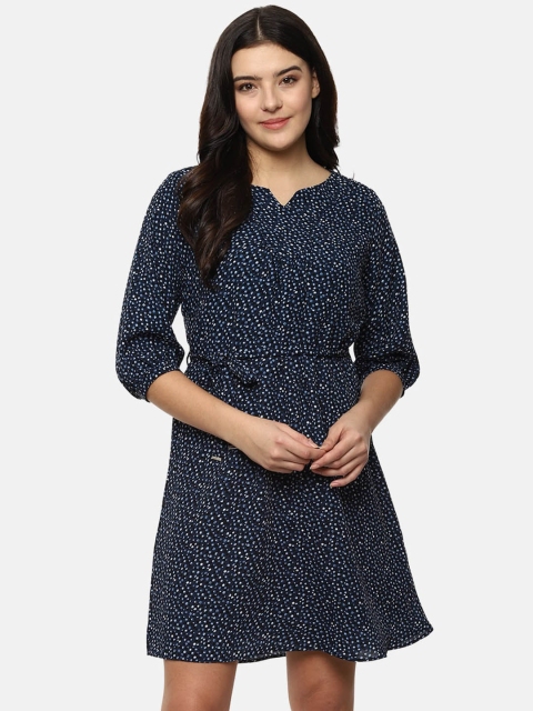 

Allen Solly Woman Women Navy Blue Printed A-Line Dress