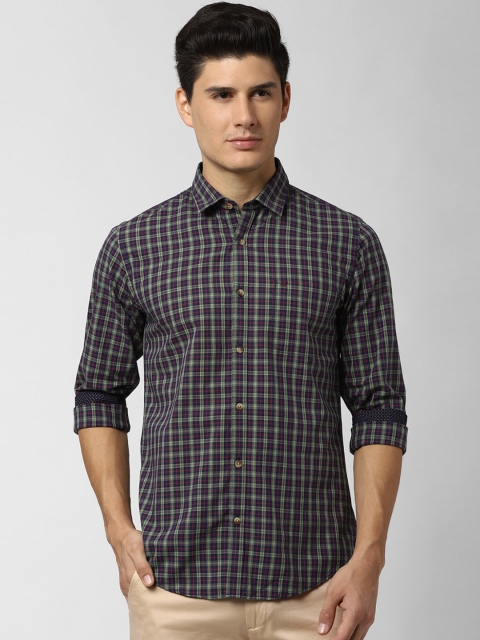 

Peter England Casuals Men Grey Slim Fit Checked Casual Shirt