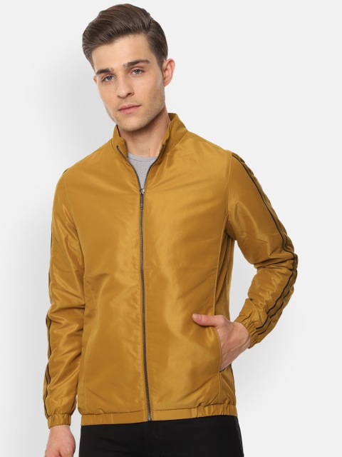 

V Dot Men Yellow Solid Bomber Jacket