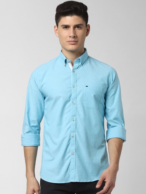 

Peter England Casuals Men Blue Slim Fit Solid Casual Shirt