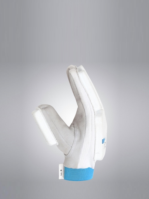 

FLX By Decathlon Kids White & Blue Beginner Safety Tested Right Handed Cricket Gloves