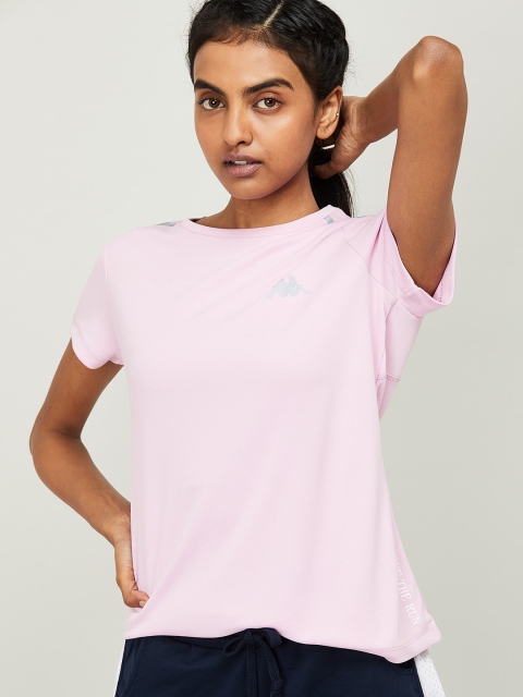 

Kappa Women Pink Solid Round Neck T-shirt