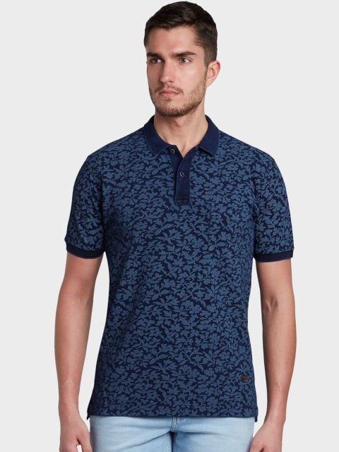 

ColorPlus Men Navy Blue Printed Polo Collar T-shirt
