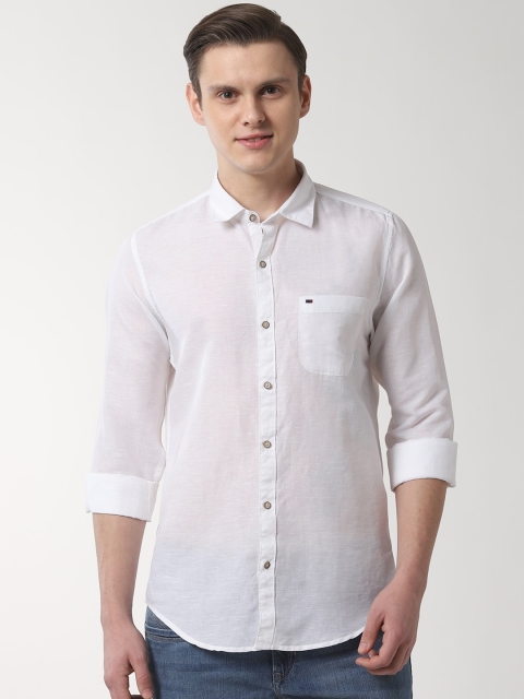

Peter England Casuals Men White Slim Fit Solid Casual Shirt