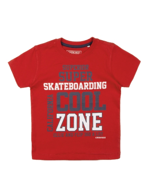

Cherokee Boys Red Printed Round Neck T-shirt