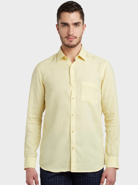 

ColorPlus Men Yellow Tailored Fit Solid Casual Shirt