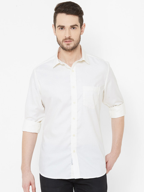 

EVOQ Men White Comfort Regular Fit Solid Casual Shirt