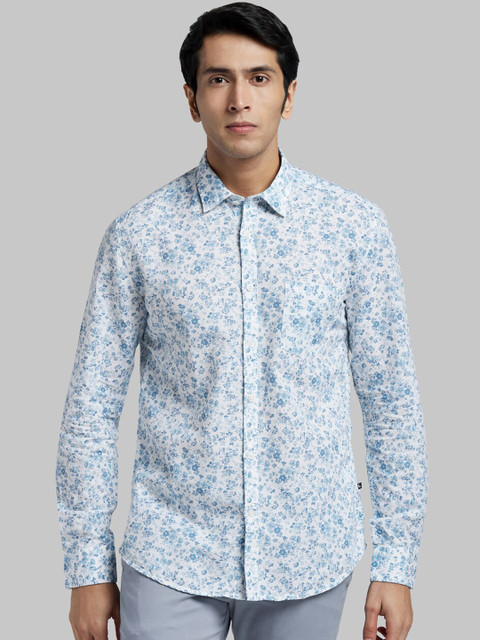 

Parx Men White & Blue Regular Fit Printed Casual Shirt