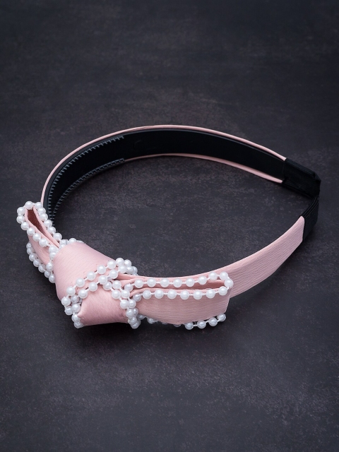 

Golden Peacock Pink Beaded Hairband