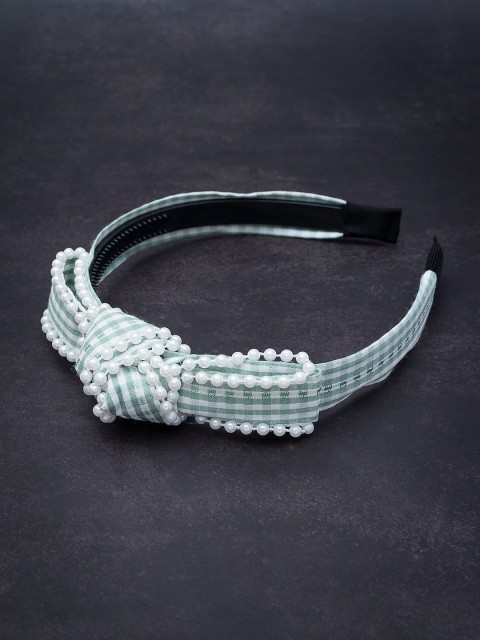 

Golden Peacock Green Beaded Hairband