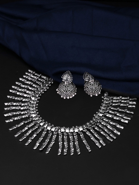 

Yellow Chimes Oxidised Silver-Plated Jewellery Set