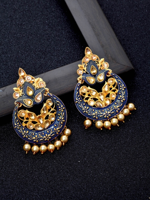 

Ibtida Gold-Plated & Blue Circular Chandbalis
