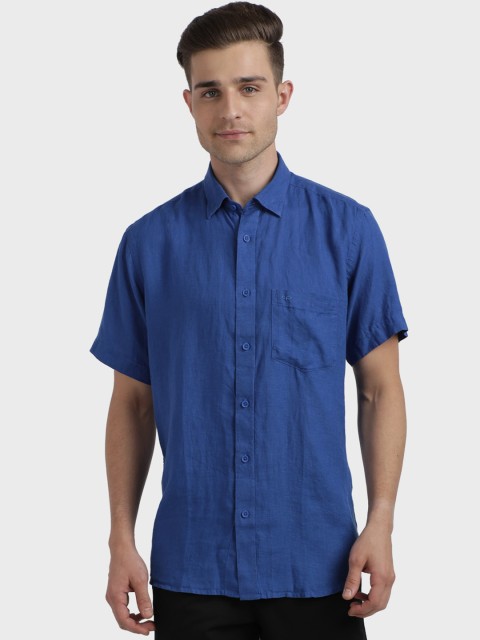

ColorPlus Men Blue Regular Fit Solid Casual Shirt